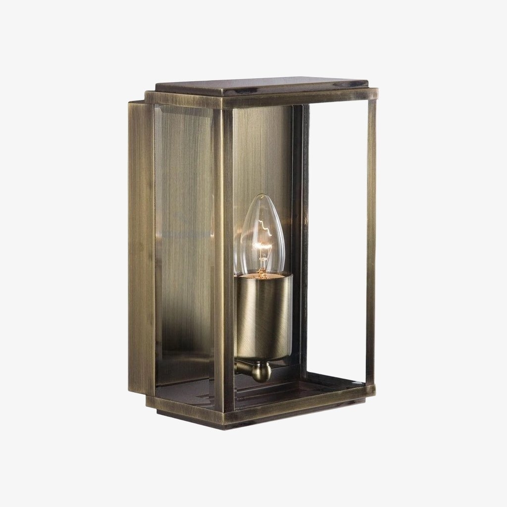 Boxar Outdoor Wall Lantern - Metal Frame and Clear Glass for Porches or Entryways T1015