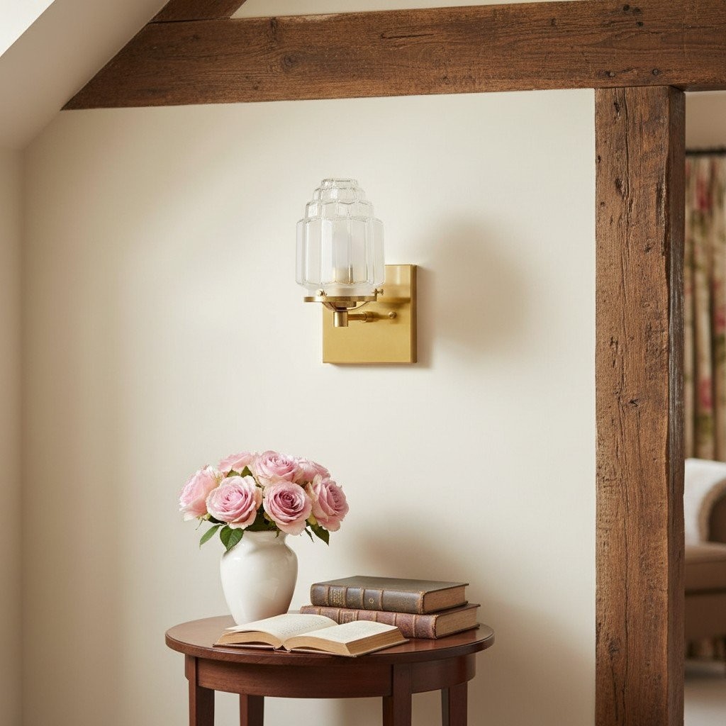 Tierlux Glass Art Deco Wall Sconce - Glass Frosted Globes with Skyscraper Globe T294