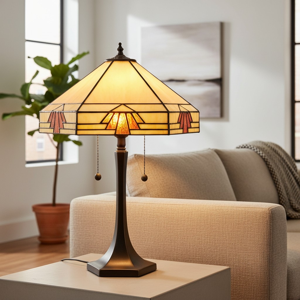 TF Nevada Geometric Stained Glass Table Light - Table Lamp for Living Rooms and Bedrooms T936