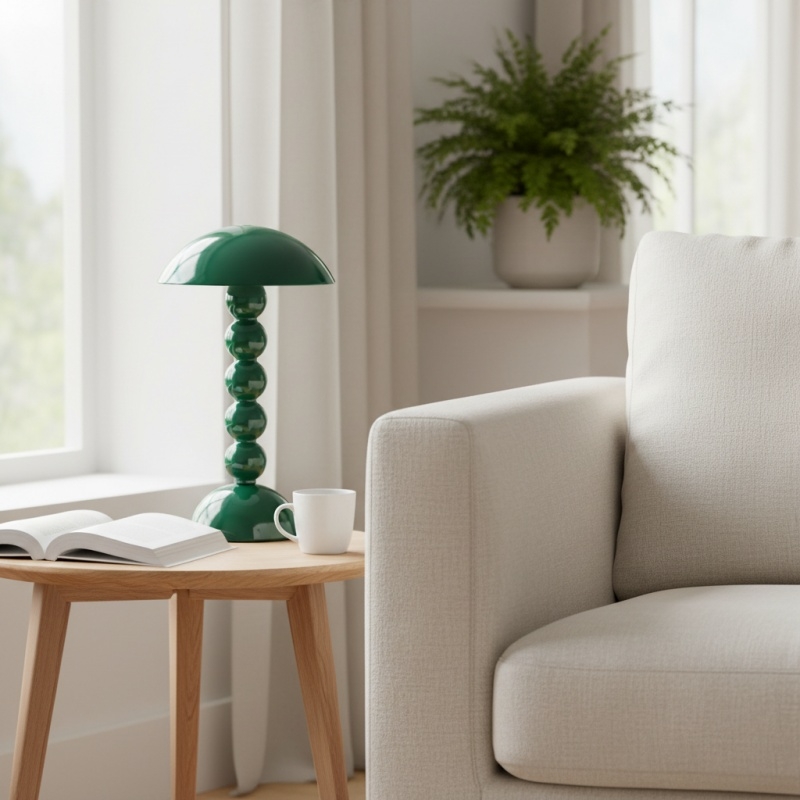 Modo LED Table Lamp - Orb-Stacked Base Mushroom Shade Perfect for Living Room or Bedroom T722