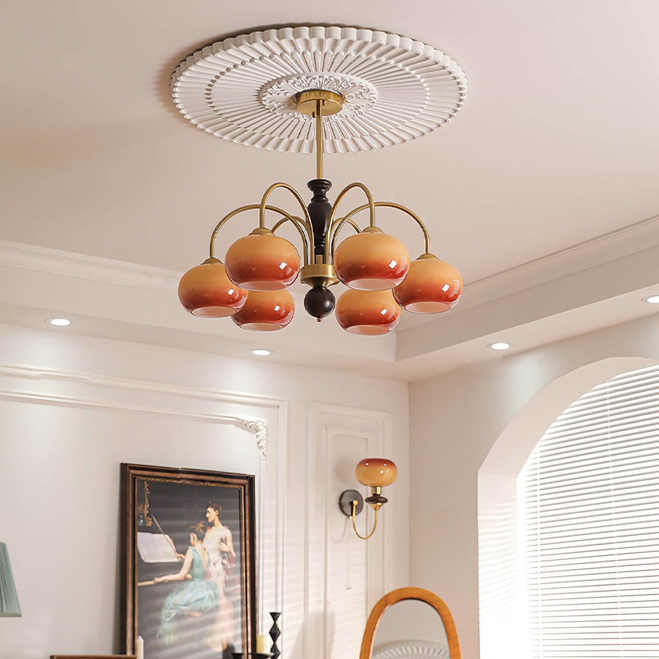 Retro Bauhaus Arch Chandelier M578