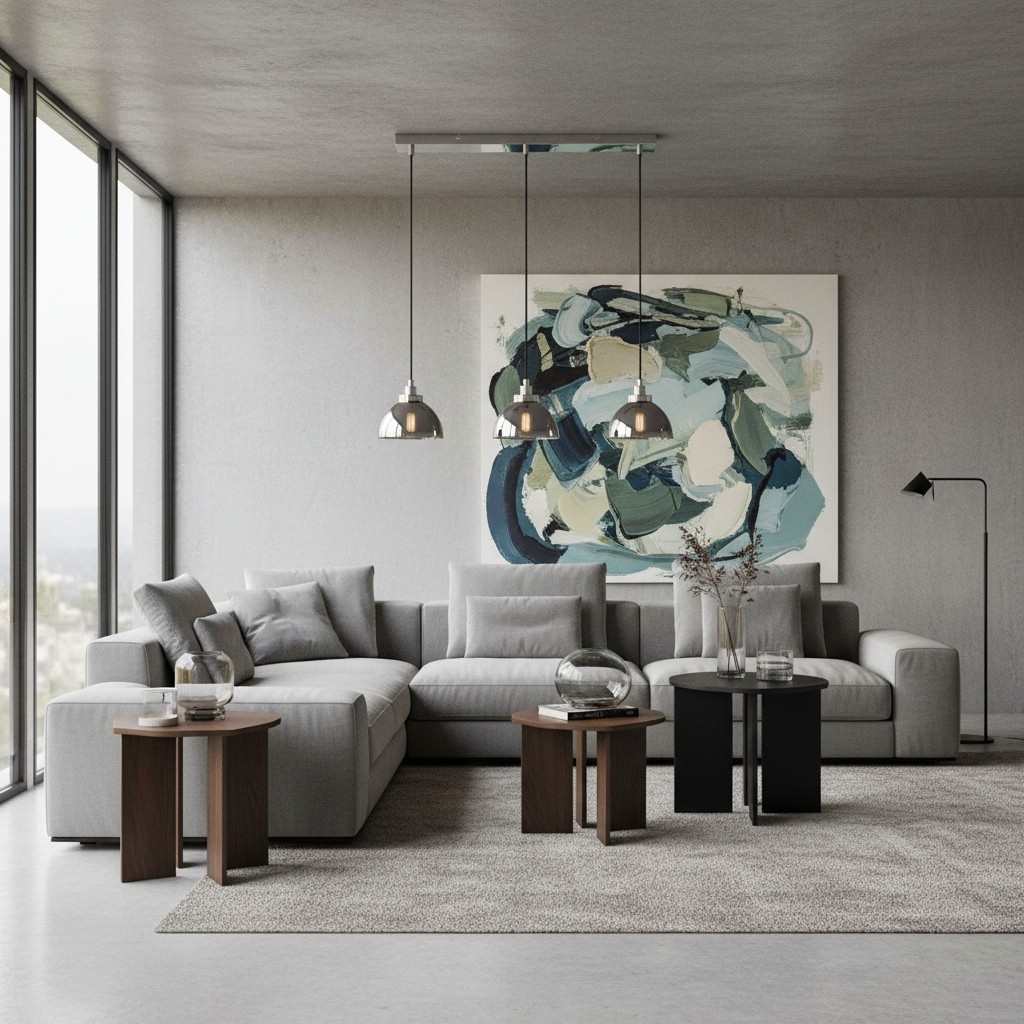 Shimmera 3-Light Linear Pendant - Mirror Glass Shades with Modern Nickel Finish for Dining Rooms T880