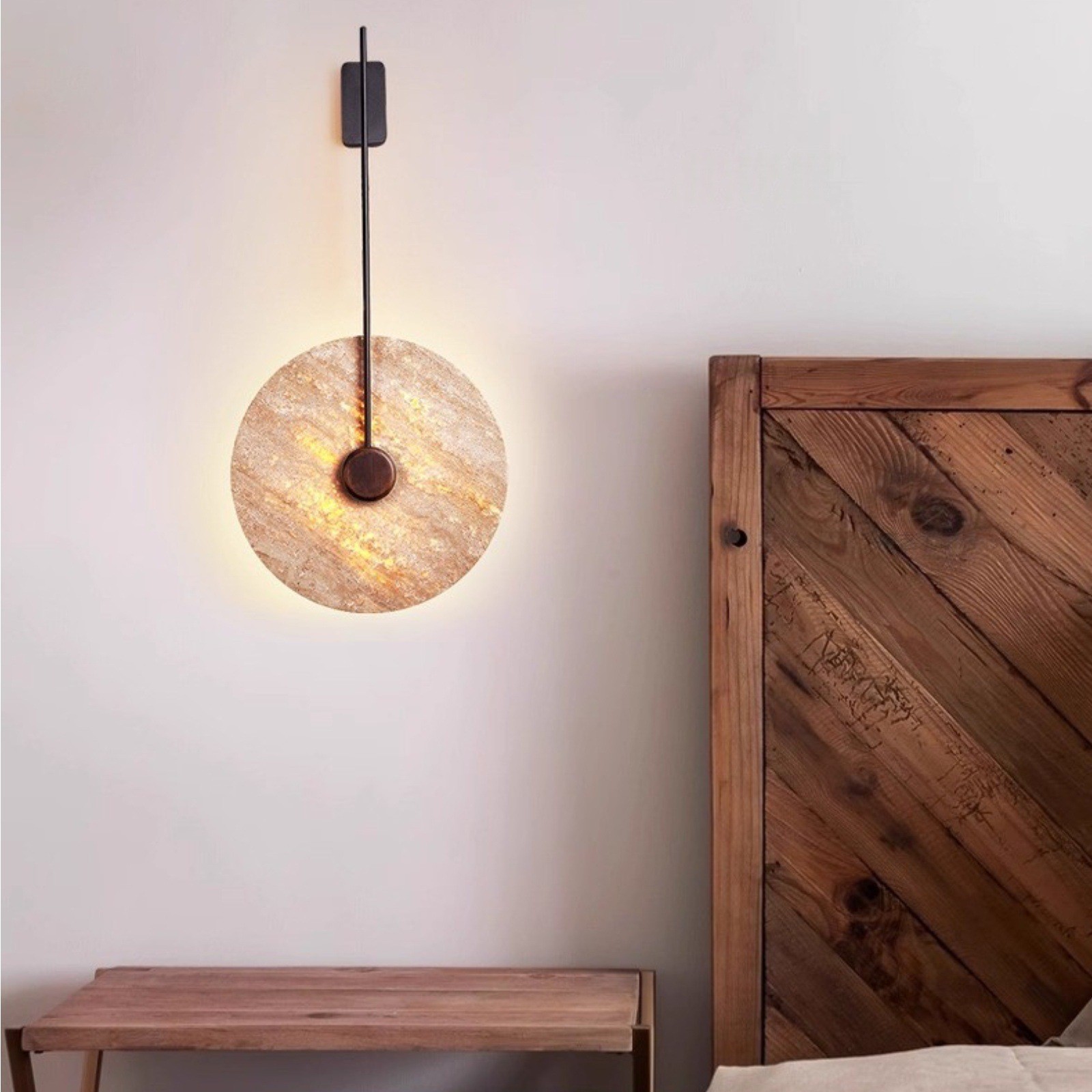 Minimalist Guitar Vertical Design Travertine Wall Sconce S311
