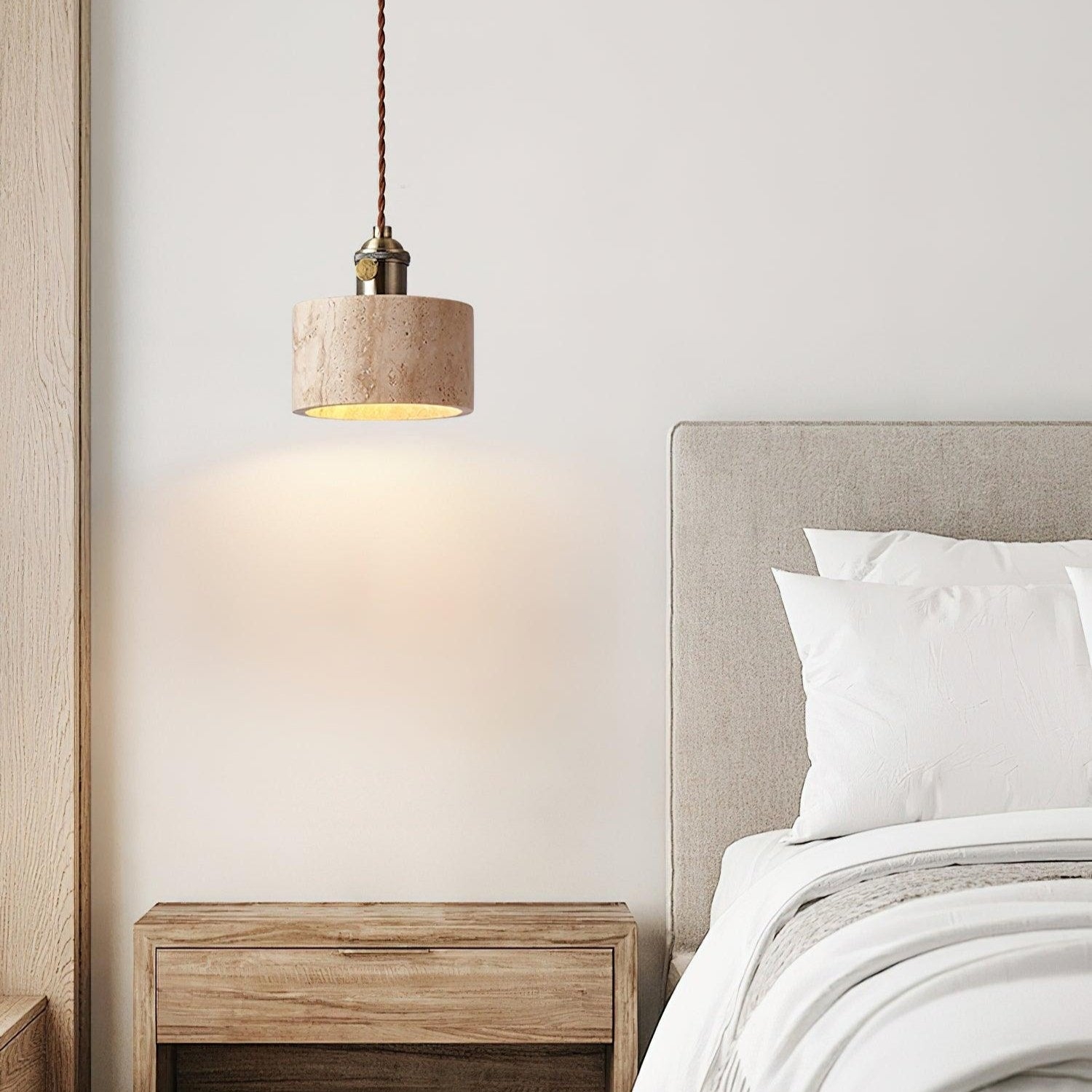 Alagusmo Minimalist Travertine Pendant Light T2116