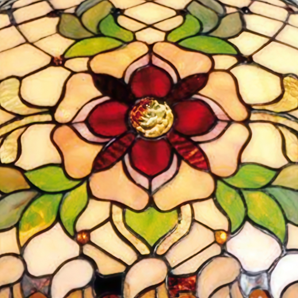 TF Angelique Stained Glass Pendant Lamp - Colorful Mosaic Shade Small Pendant Classic Decorative T909