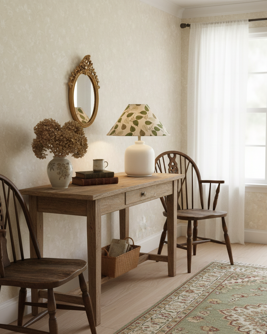 Evergreen Floral Table Lamp T1551