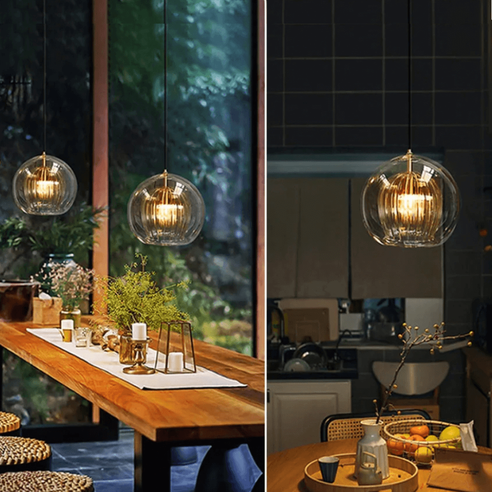 Modern Pleated Glass Pendant Light G49
