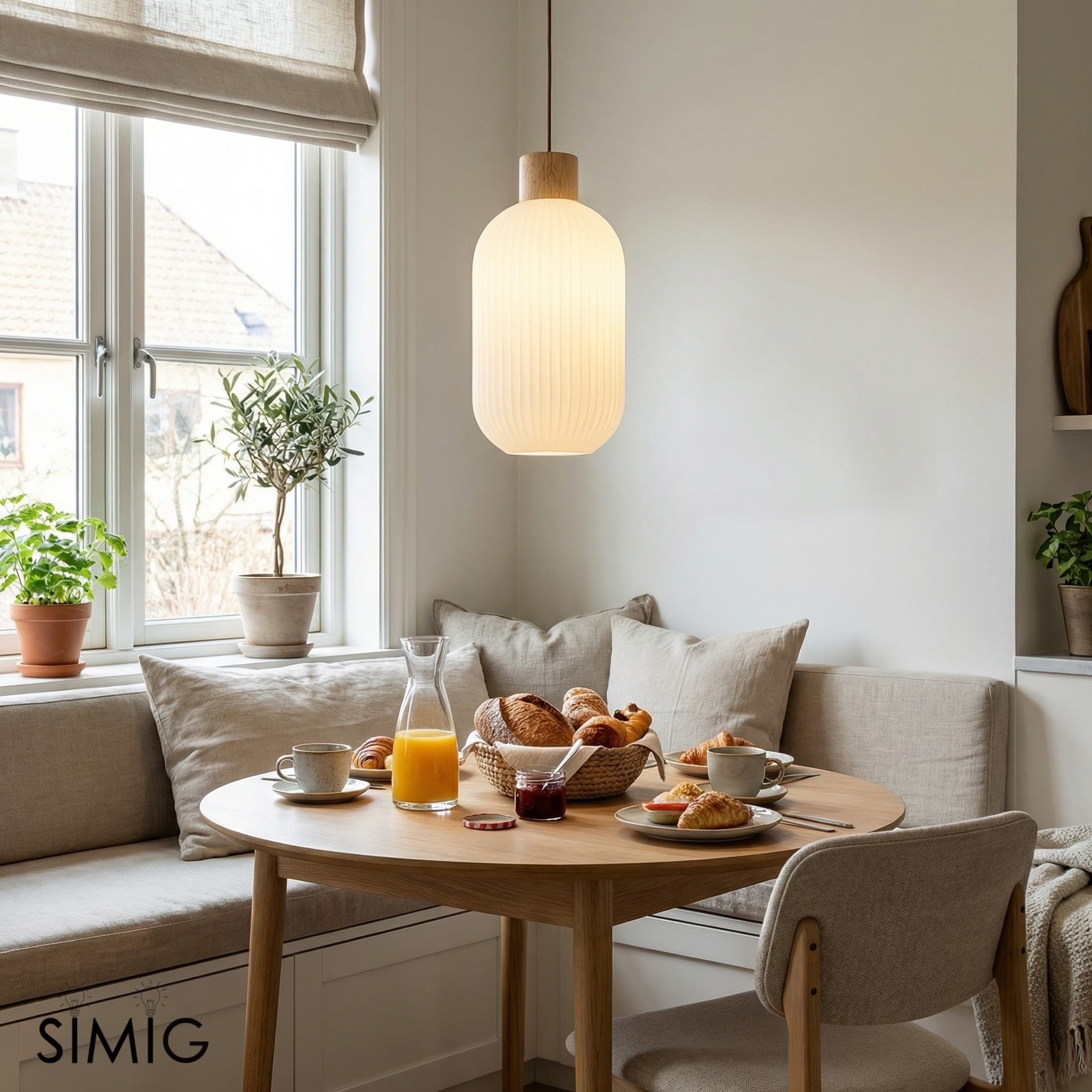 Opalyn Elegant Milky White Pendant - Vintage Lighting for Dining Room T1092