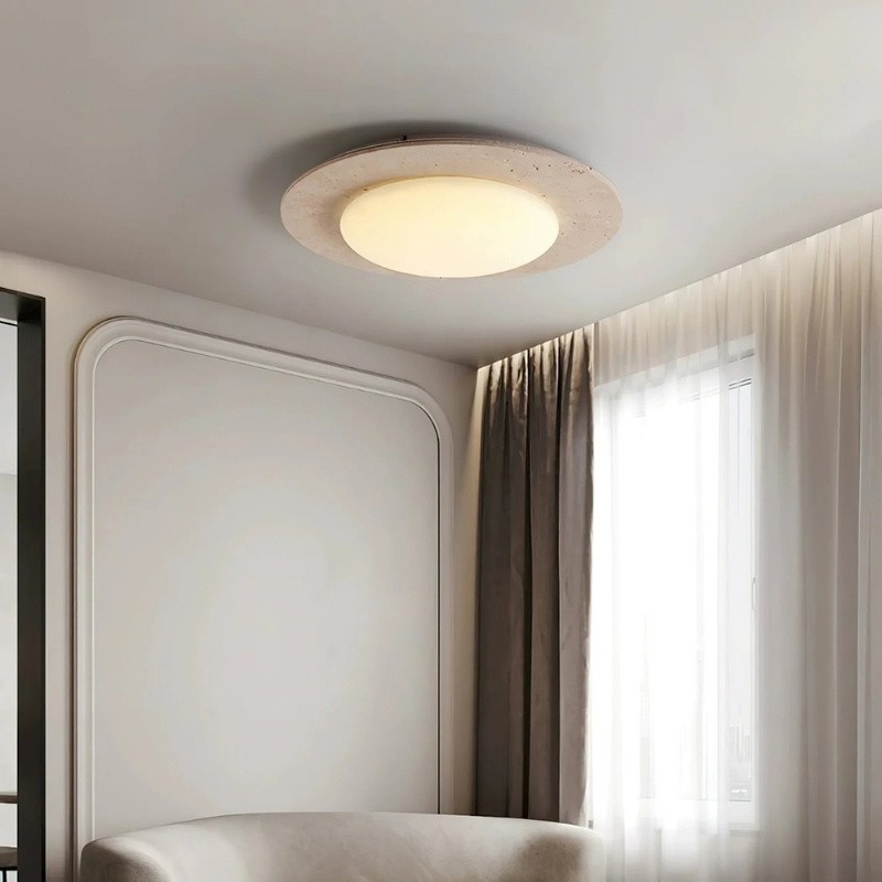 Integrated LED Travertine Ceiling Light – Simple Sky Dome Design S301