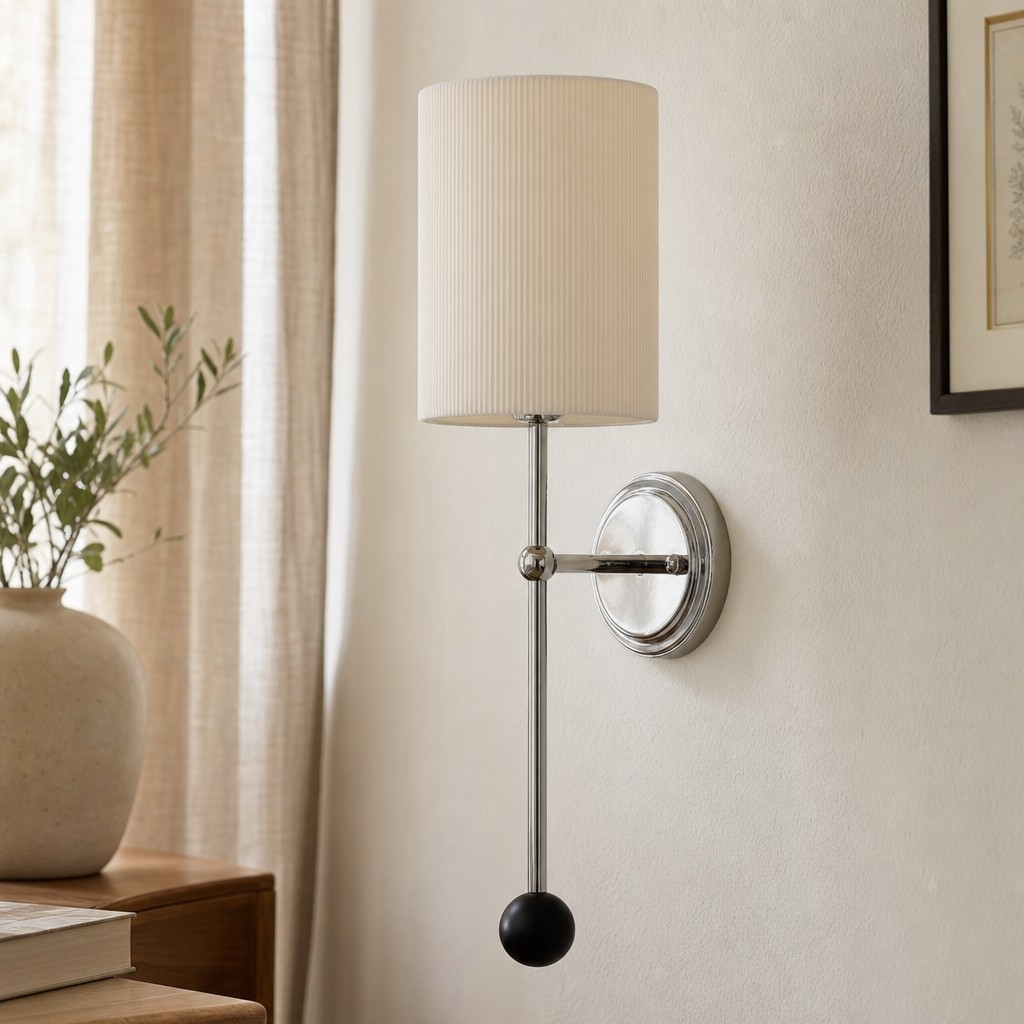Cumoris Pleated Wall Lamp - French Inspired Bedside and Living Room Accent Light T2259
