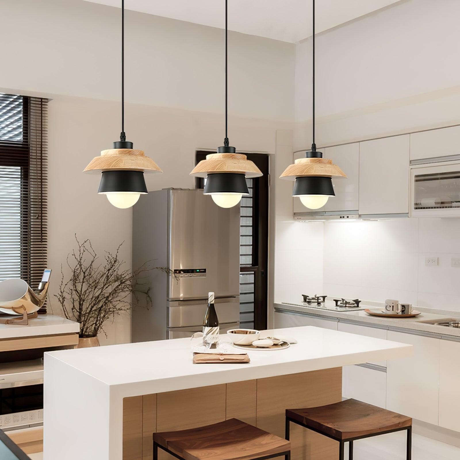 Stone Wood Pendant Lamp M407