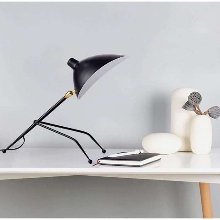 Arclume Tripod Desk Lamp – Black Metal Design for Room