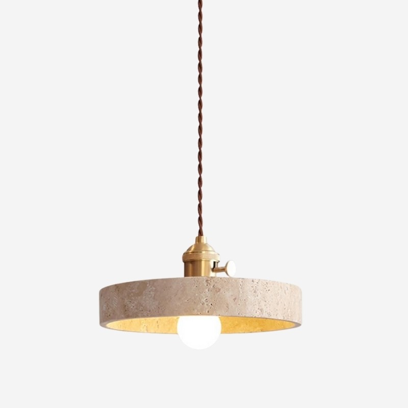 Mid Century Travertine Pendant Lamp – Vintage Copper Lighting S281