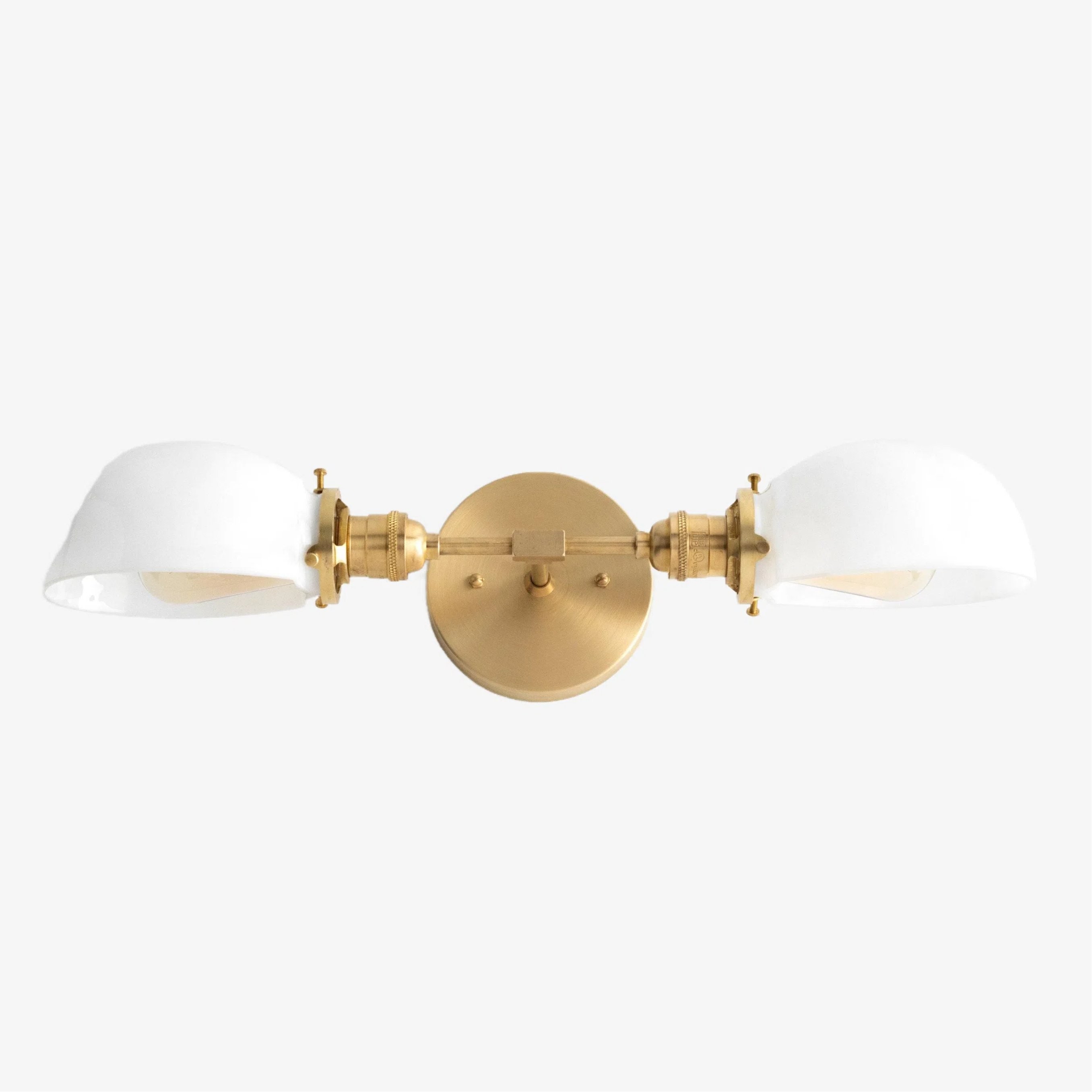 Ornato Luxe Mid-Century Vanity Light - Brass Bathroom Fixture with Opal Glass T326