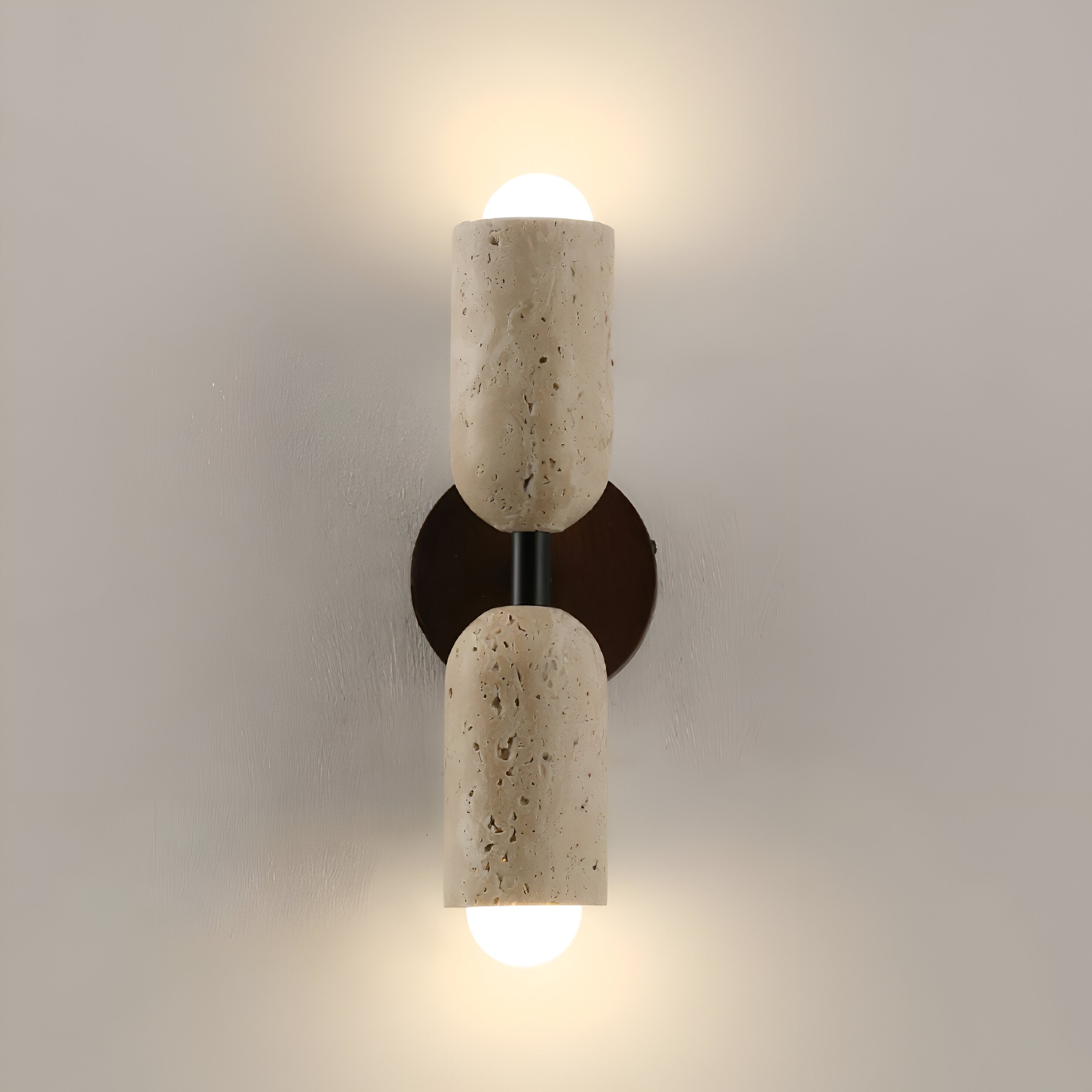Merrill Travertine and Wood LED Wall Light T2186