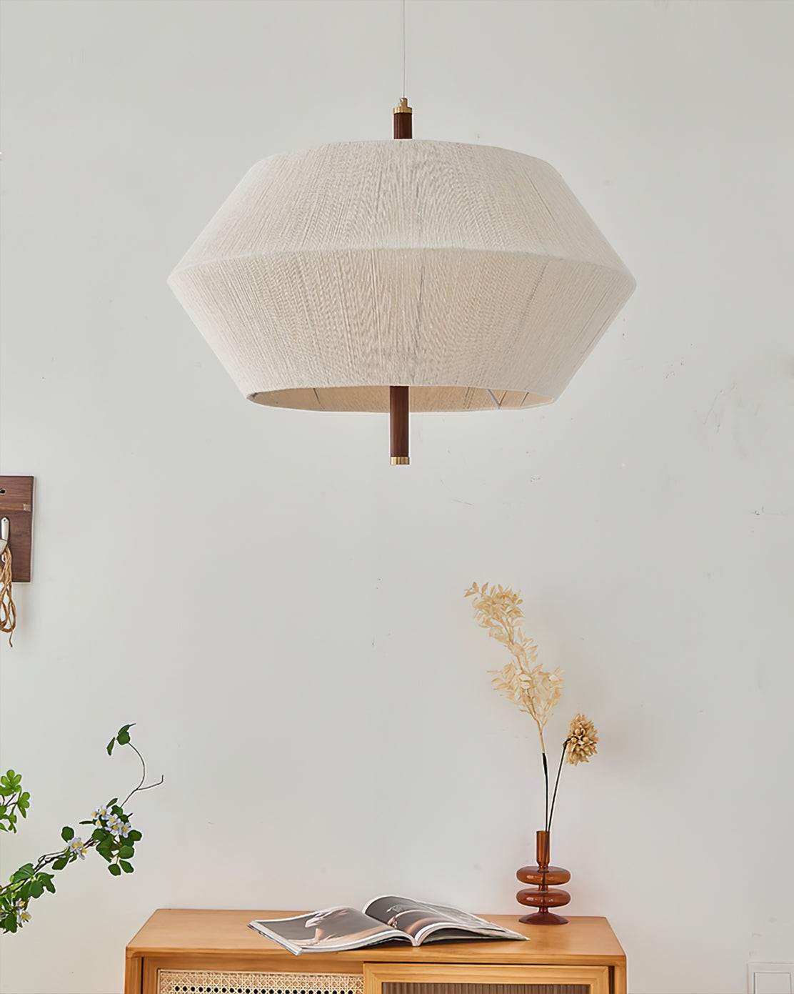 Japanese Wabi-Sabi Style Woven Fabric Pendant Lamp M10
