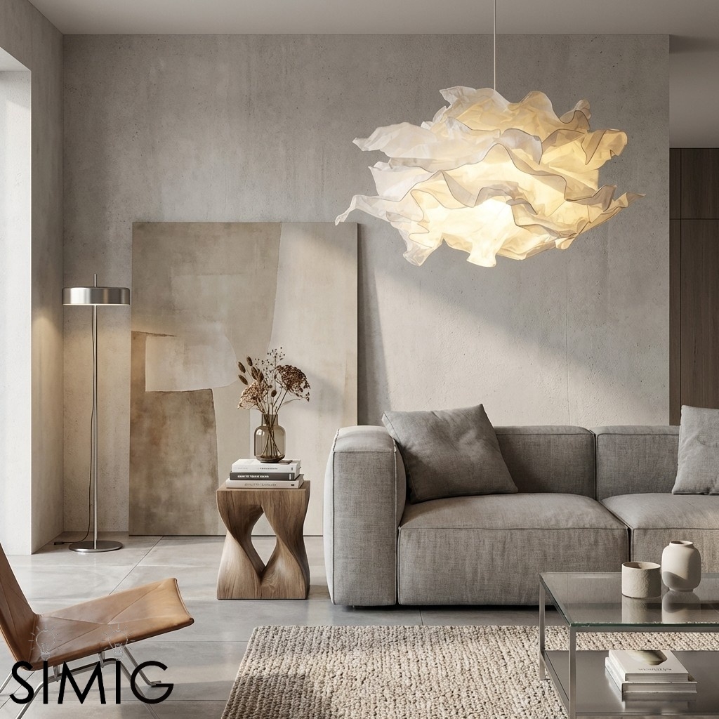 Cloud Shape Pendant Light Minimal Paper - Bedroom Ambient Lighting S137