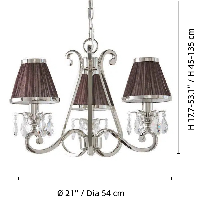 Talonis Multi-light Fabric Chandelier - Elegant Metal Curved Arms for Dining and Living T932