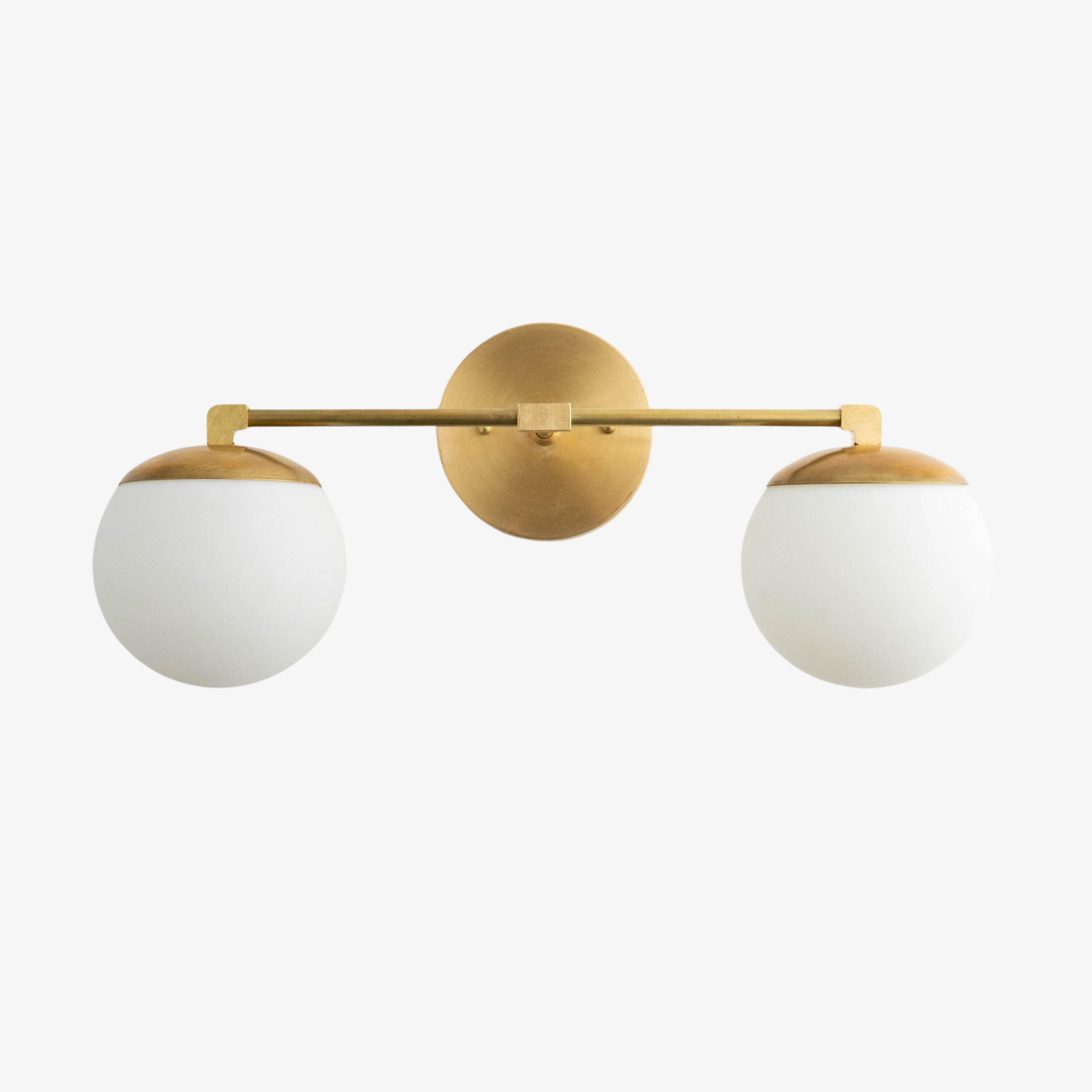 Glorica Glass Vanity Light - Art Deco Brass Wall Globe Fixture Modern T392