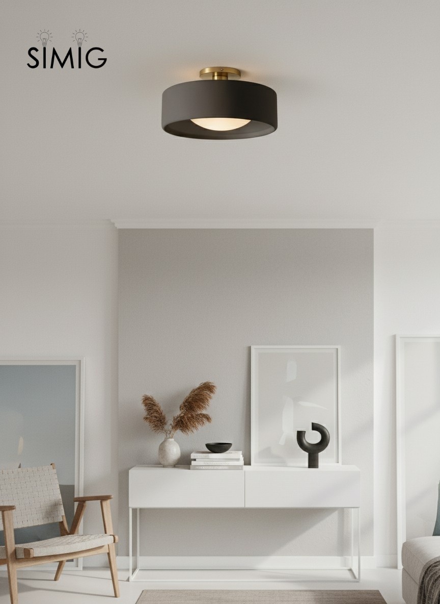 Cerova Elegant Round Porcelain Flush Mount Ceiling Light G86