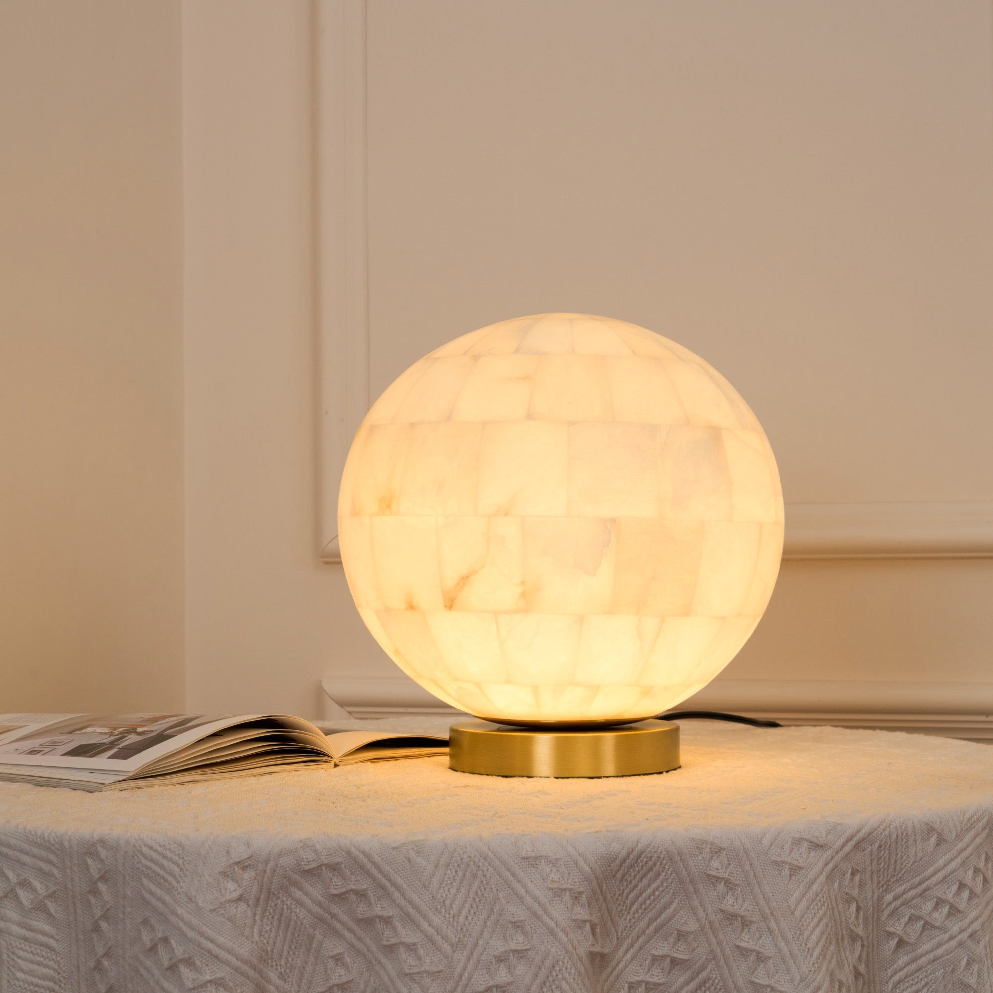 Alabaster Ball Table Lamp T1657