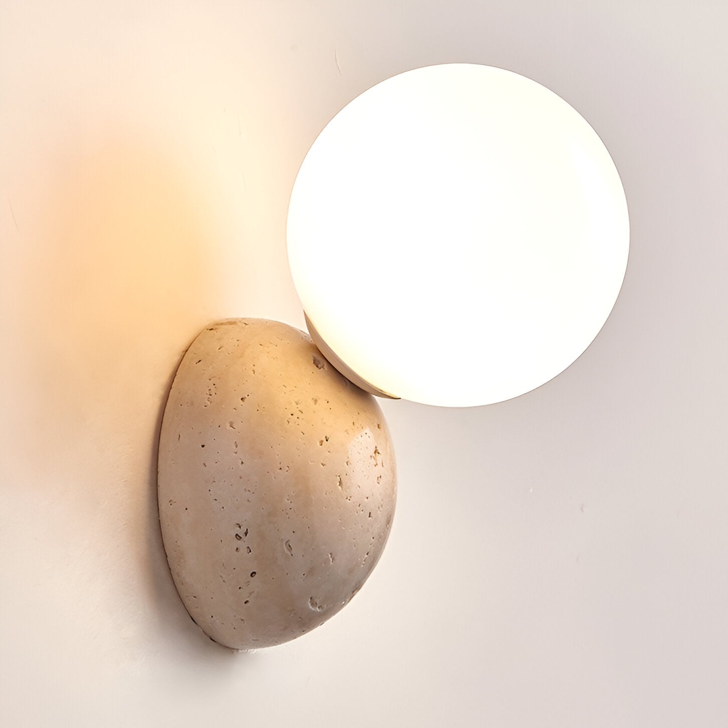 Travertine Round Glass Wall Fixture T2163