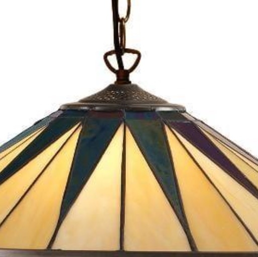 TF Dark Star Tiffany Pendant - Stained Glass Geometric Design Ceiling Light for Living Rooms T868
