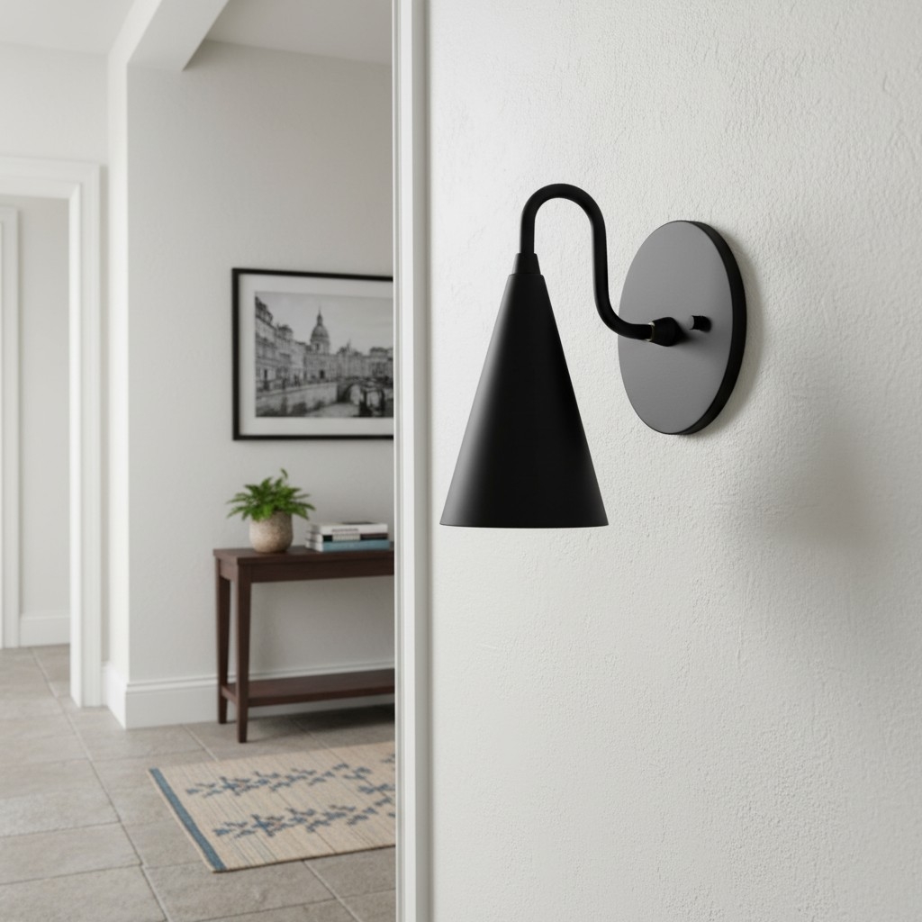 Curva Elegant Taper Shade Wall Sconce - Contemporary Accent for Living Room T780