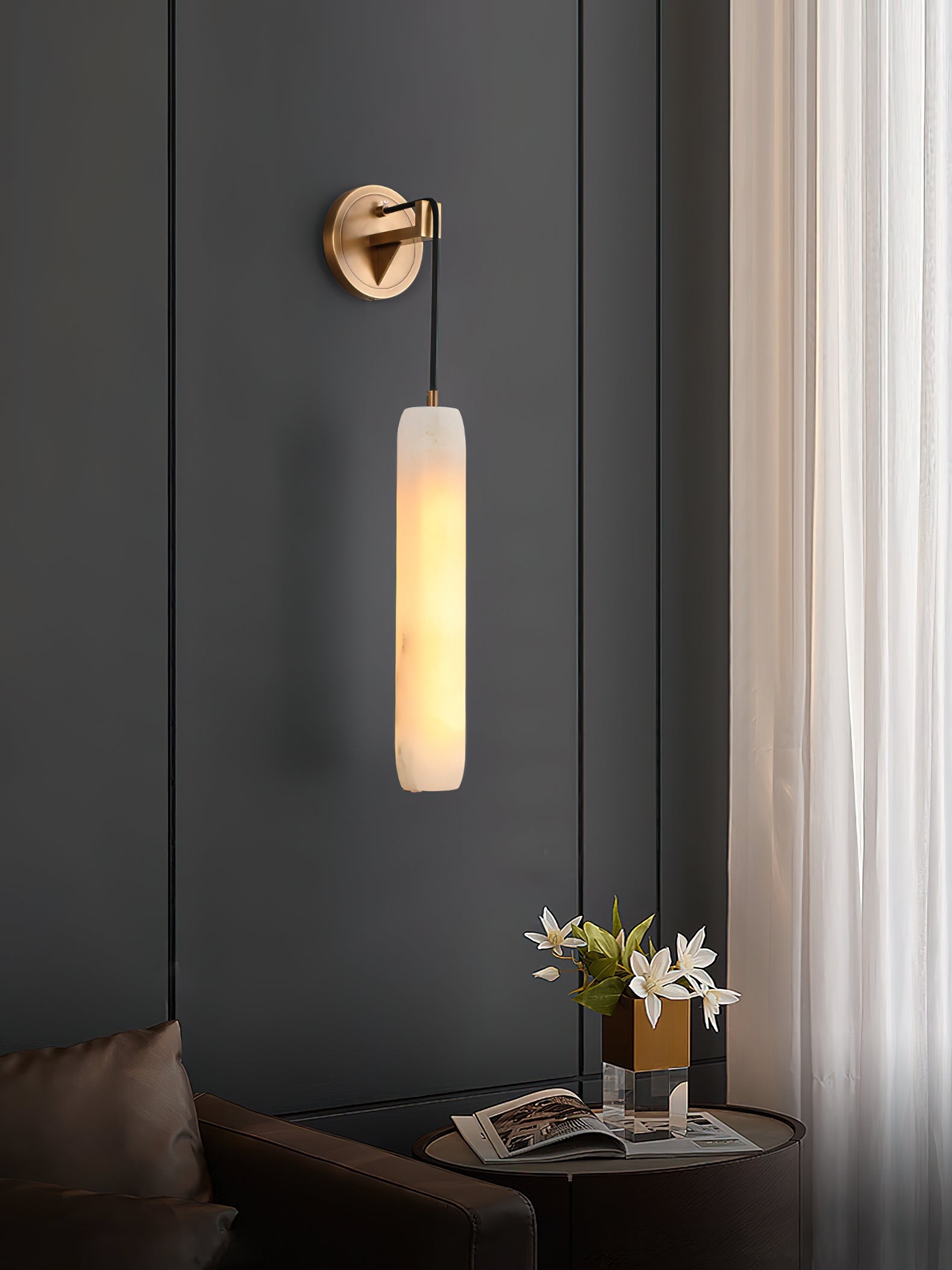 Alabaster Flute Wall Lamp T1661