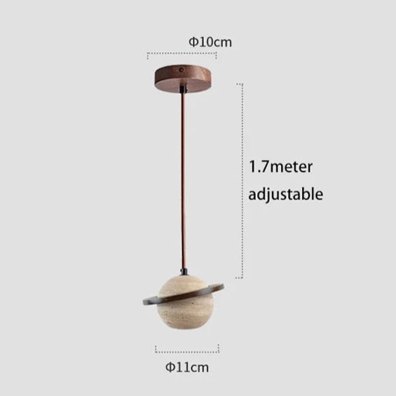 Travertine Planet Pendant Light T2151