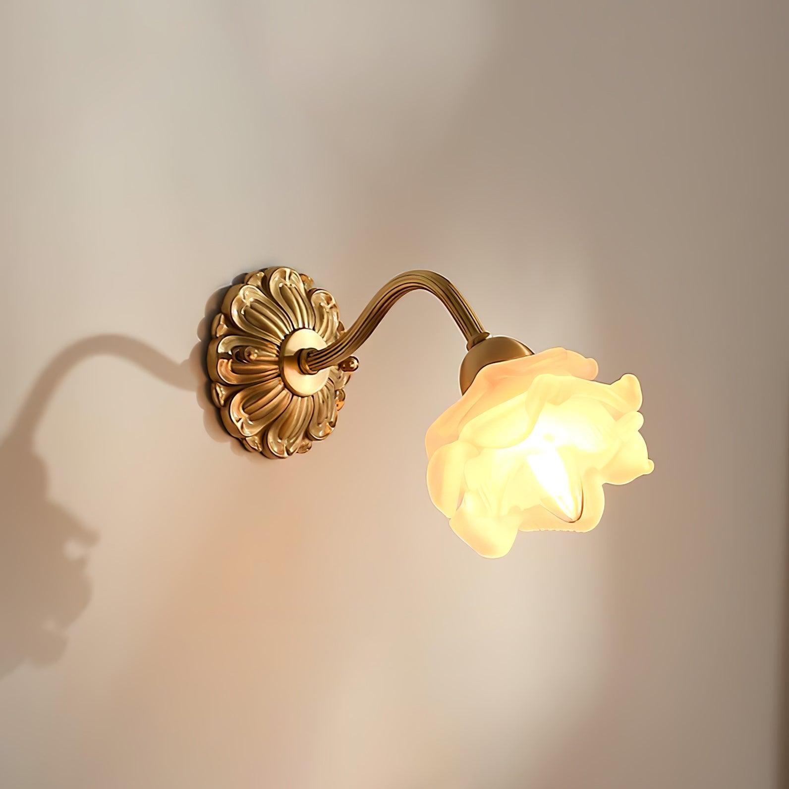 Brass Rose Wall Light M299