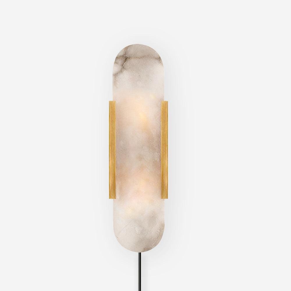 Alabaster Elongated Plug In Wall Lamp M135