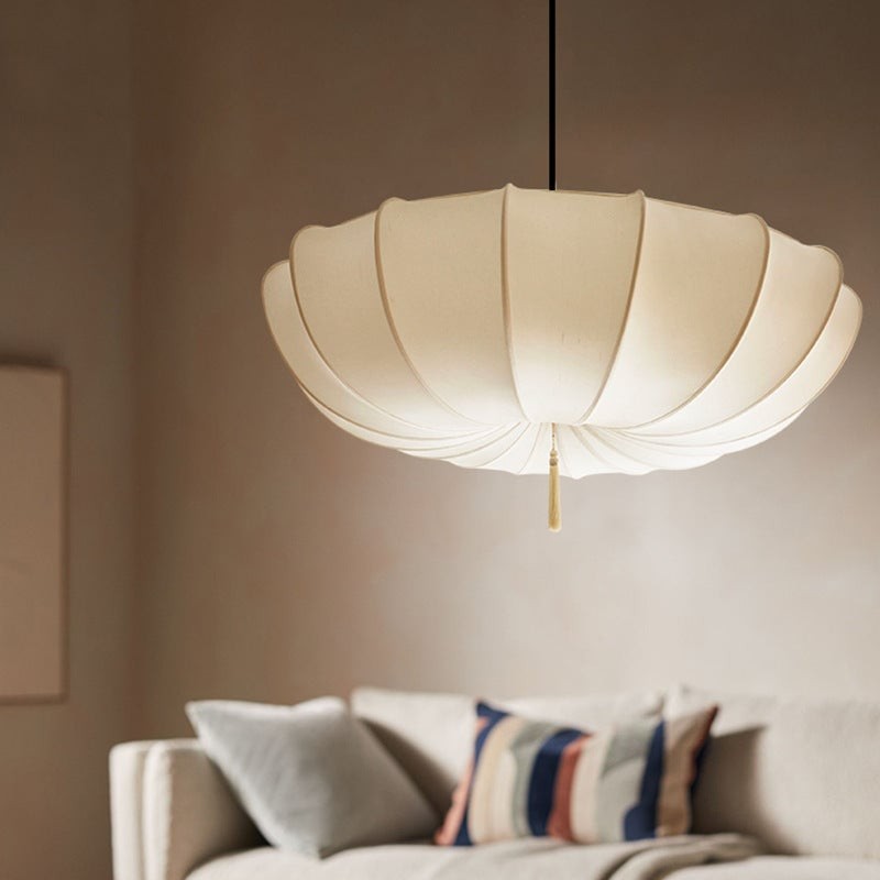 Traditional Round Fabric Chandelier ‑ Japanese Style for Living Room T261