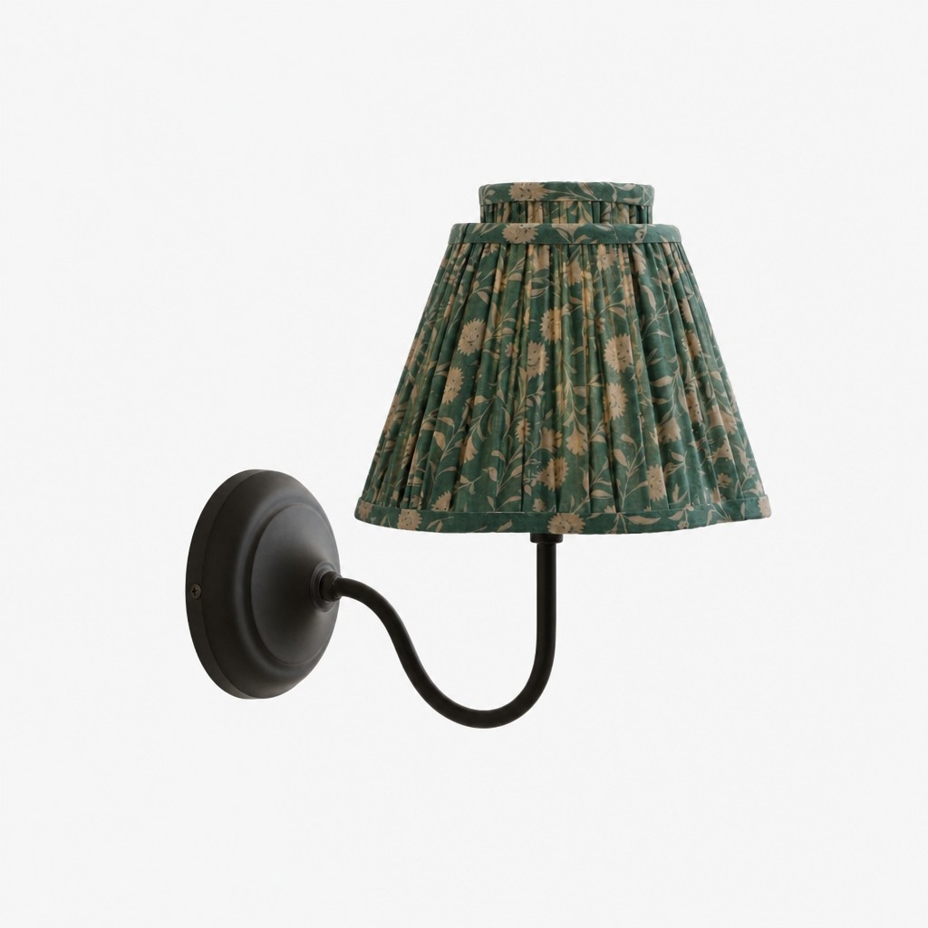 Solmire Contemporary Wall Light - Tailored Fabric Metal Wall Fixture for Bedroom and Hallway T2215