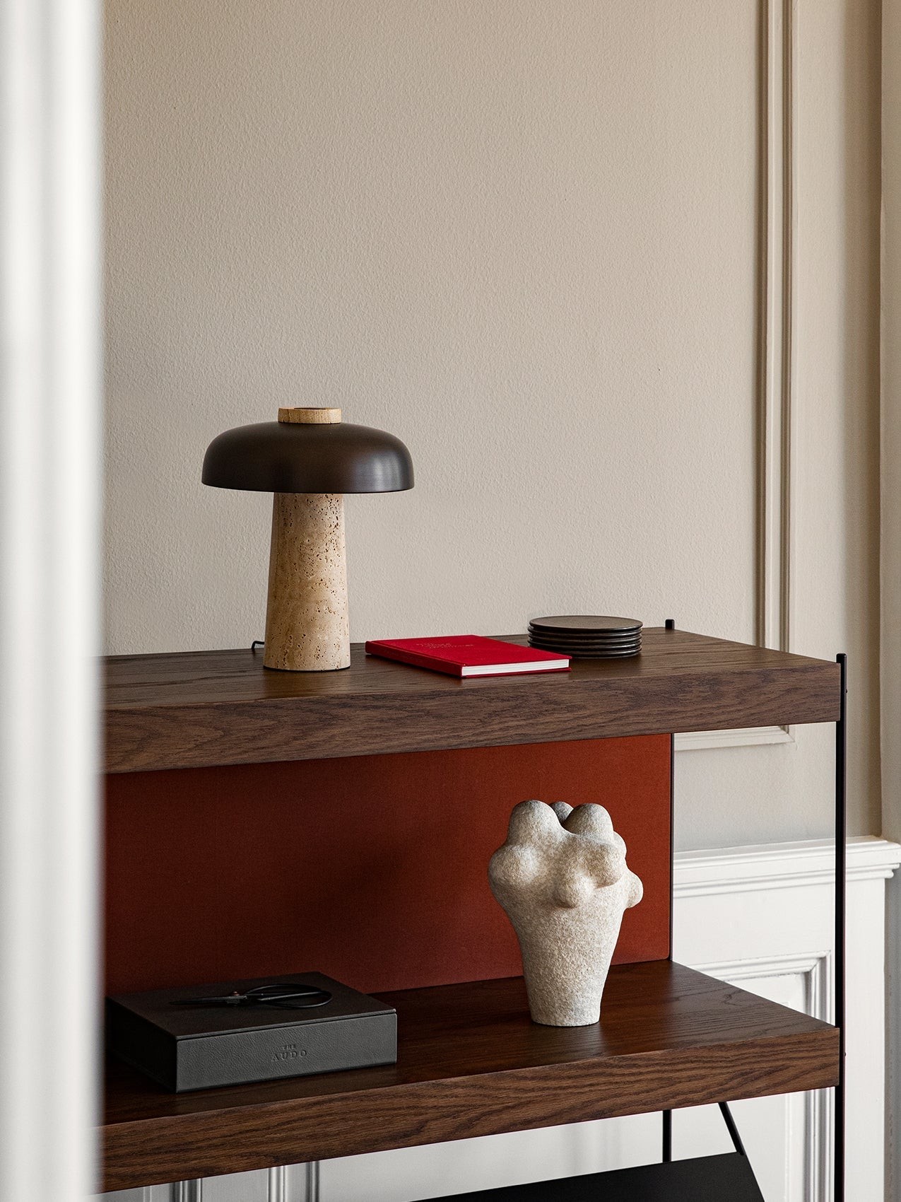 Mushroom Table Lamp - Modern Travertine for Bedroom M503