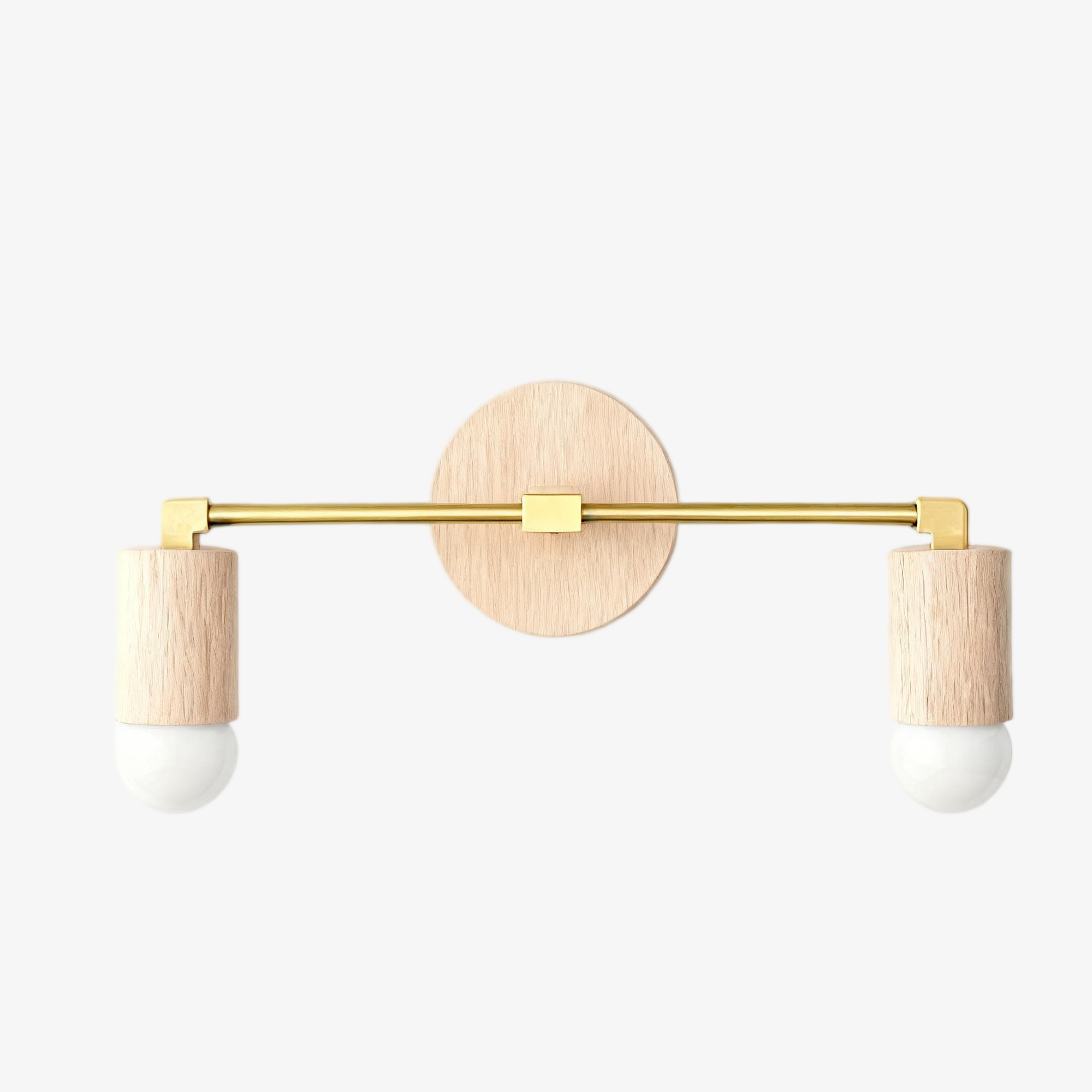 Mobilux Line Wood and Vanity Light - Bohemian Bathroom Lighting Fixture T374