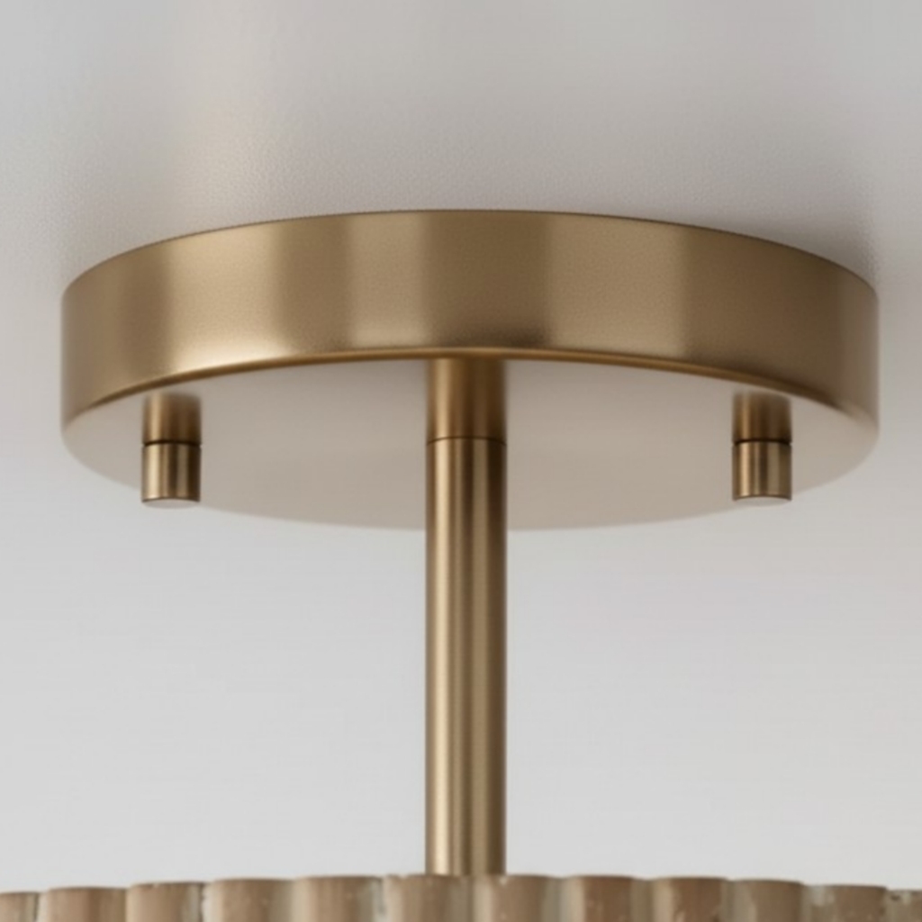 Flutera Fluted Drum Ceiling Light – Farmhouse Textured Flush Mount  Lighting for Living and Bedroom T1090