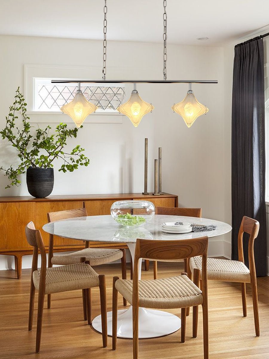 Art Deco Star Linear Pendant Light - Elegant Lighting for Kitchen Island - Astris Cassiopeia T440