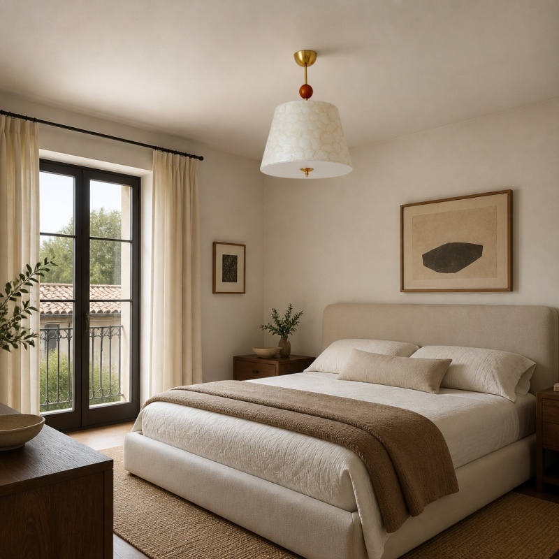 Lunavera Vintage Capiz Shell Ceiling Light with Wooden Accent for Bedroom Dining Room T2221