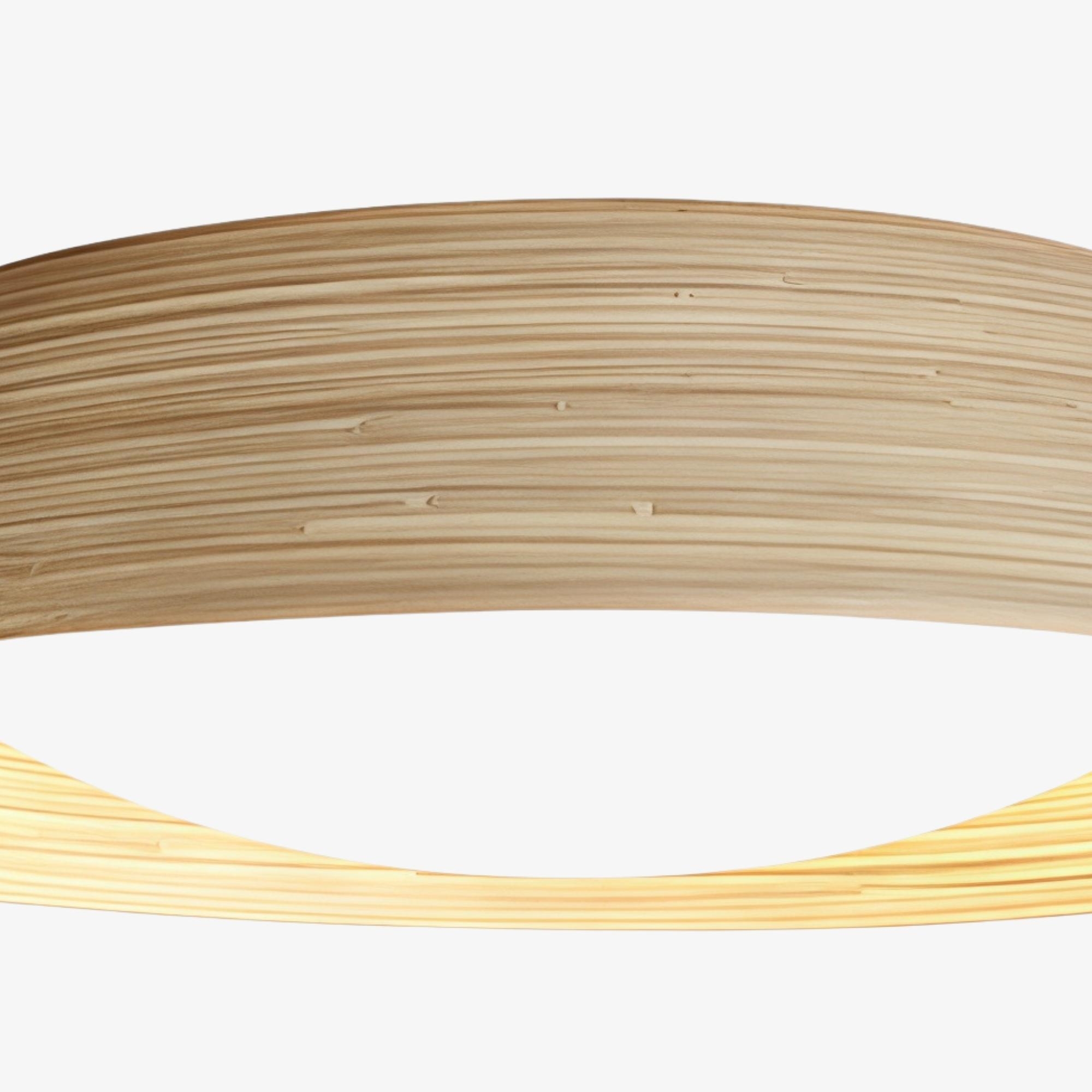 Bambori Japandi Style Bamboo Textured Ceiling Lamp - Natural Accent Light for Living Room T1111