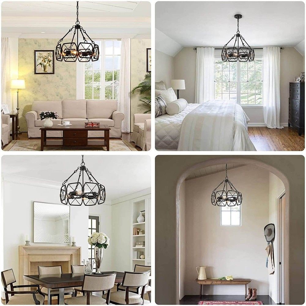 Rustic Industrial Cage Pendant Light S151