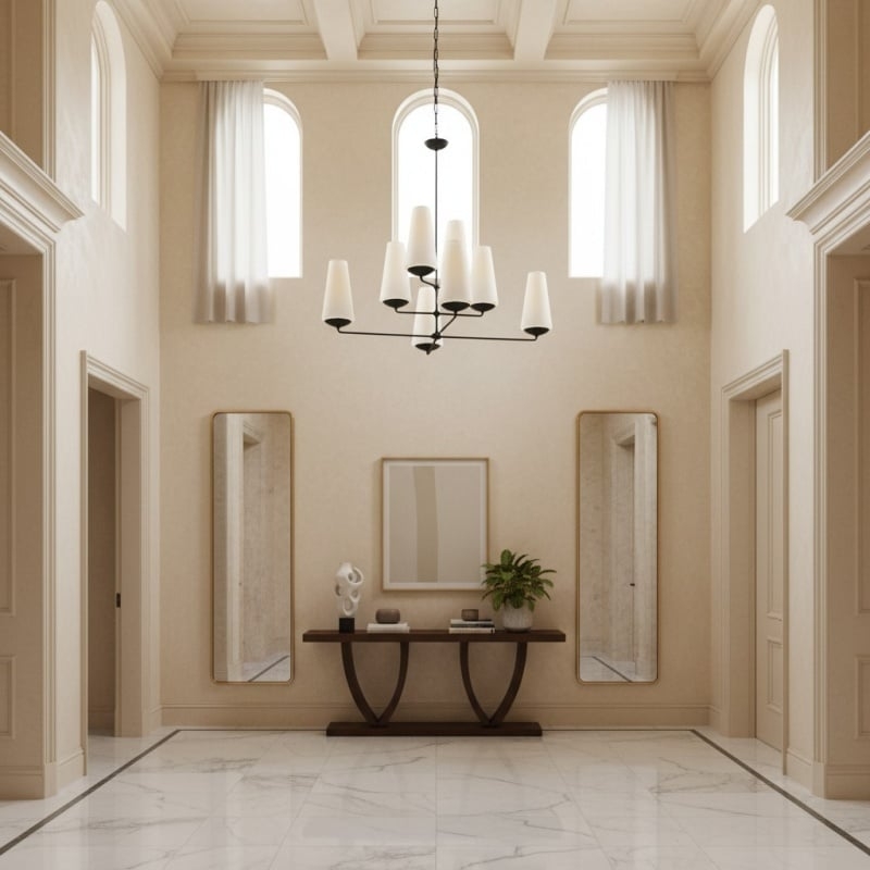VertiFount Chandelier – Layered Metal Design for Open Interiors T566
