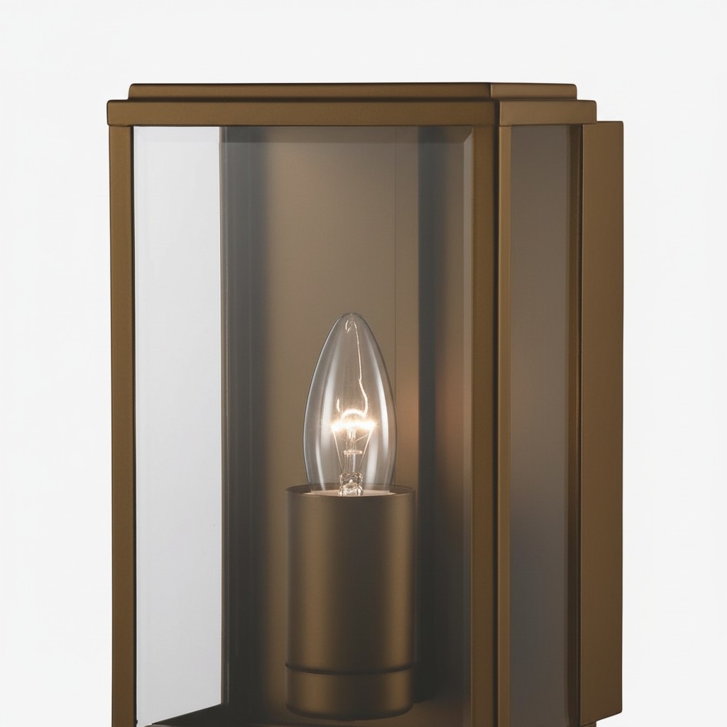 Boxar Outdoor Wall Lantern - Metal Frame and Clear Glass for Porches or Entryways T1015