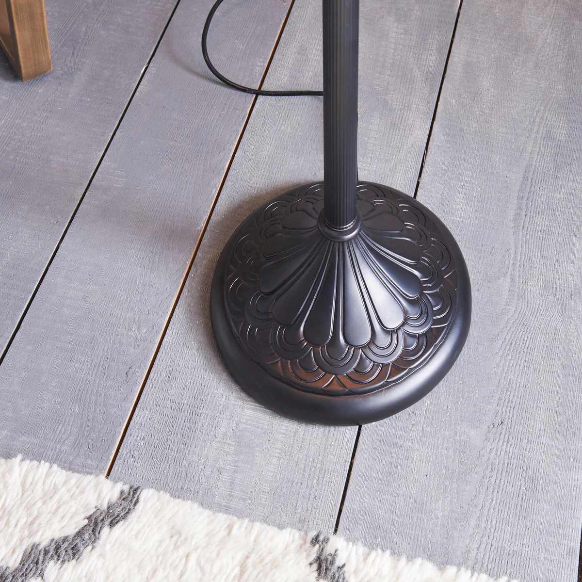 TF Dragonfly Motif Floor Lamp - Vintage Stained-Glass for Living Rooms T935