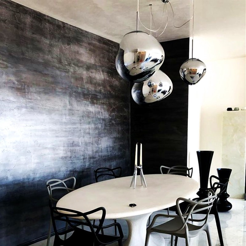 Glass Dynamic Pendant Light - Artistic Metallic Glow Pendant for Dining Area S54