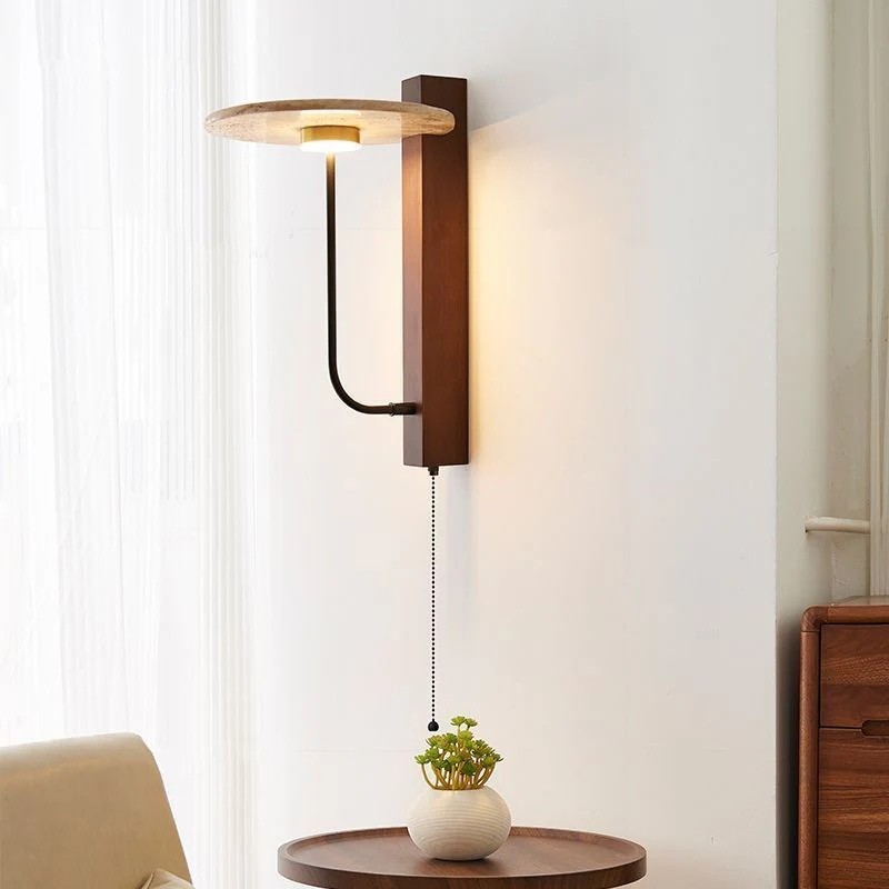 Retro Umbrella LED Wall Light with Solid Wood - Warm Accent Lighting S329