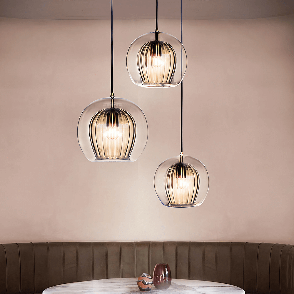 Modern Pleated Glass Pendant Light G49