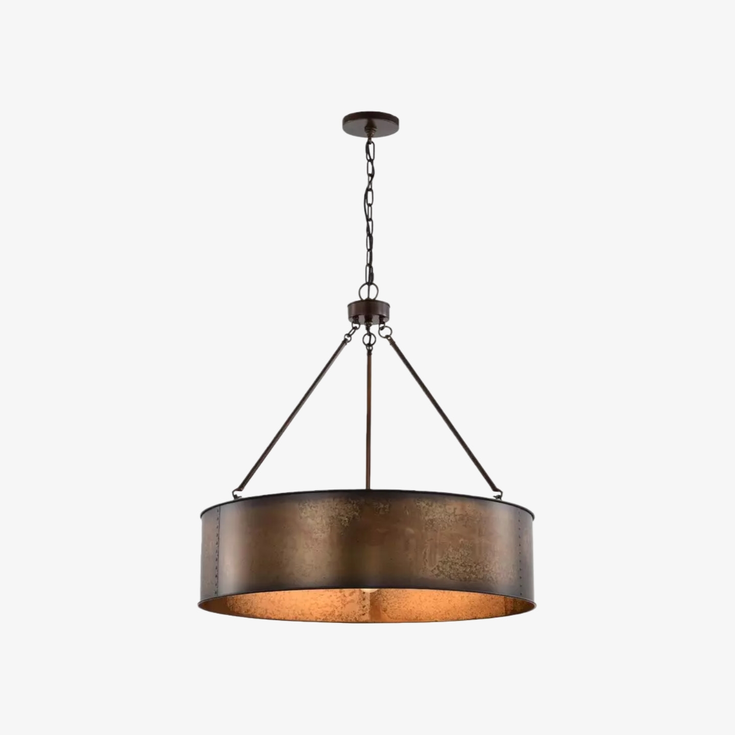 Velara Industrial Drum Shade Pendant Light – Industrial Style Hanging Fixture for Kitchen and Dining U04