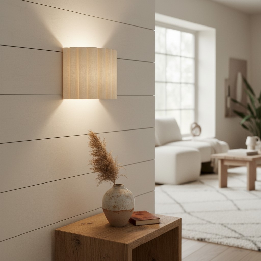 Velura Linen Fold Wall Sconce - Fabric Soft Pleated Design Ambient Lighting for Bedroom or Hallway T803