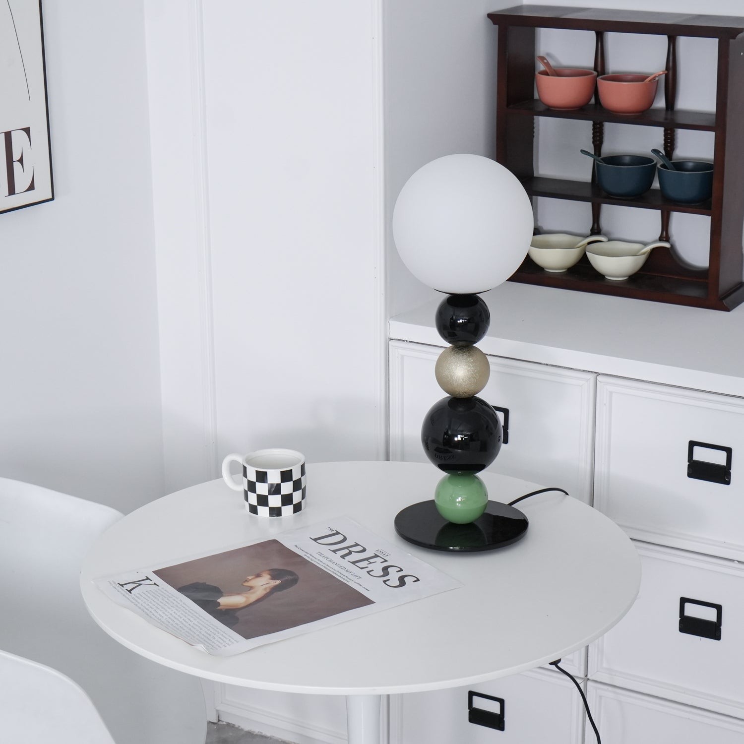 Round Balls Stacking Green Table Lamp M417